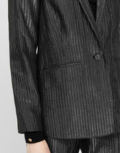 Mizzy Metallic Oversized Blazer, Silver (SILVER), large