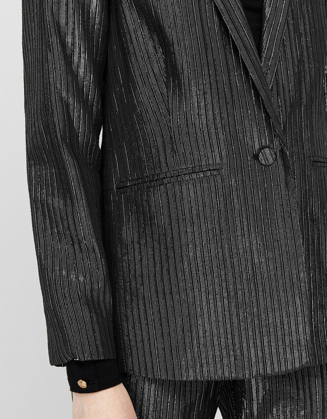 Mizzy Metallic Oversized Blazer, Silver (SILVER), large