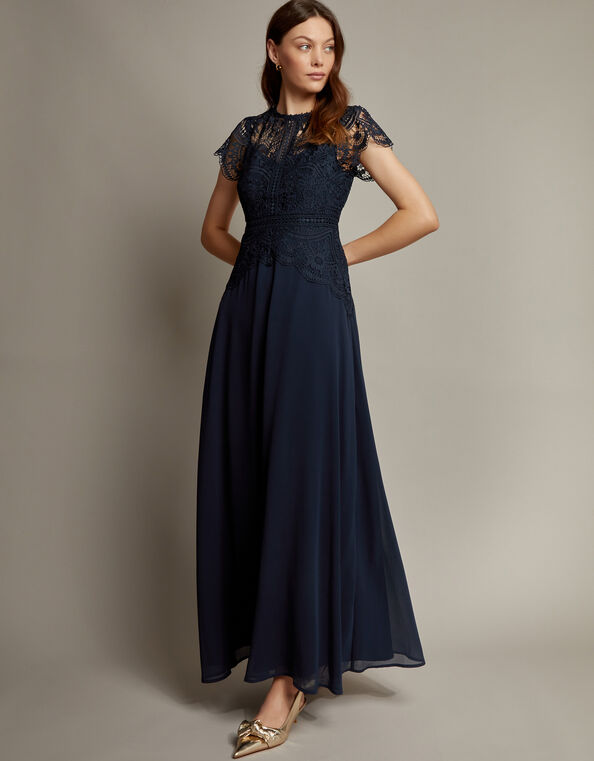 Monica Lace Maxi Dress, Blue (NAVY), large