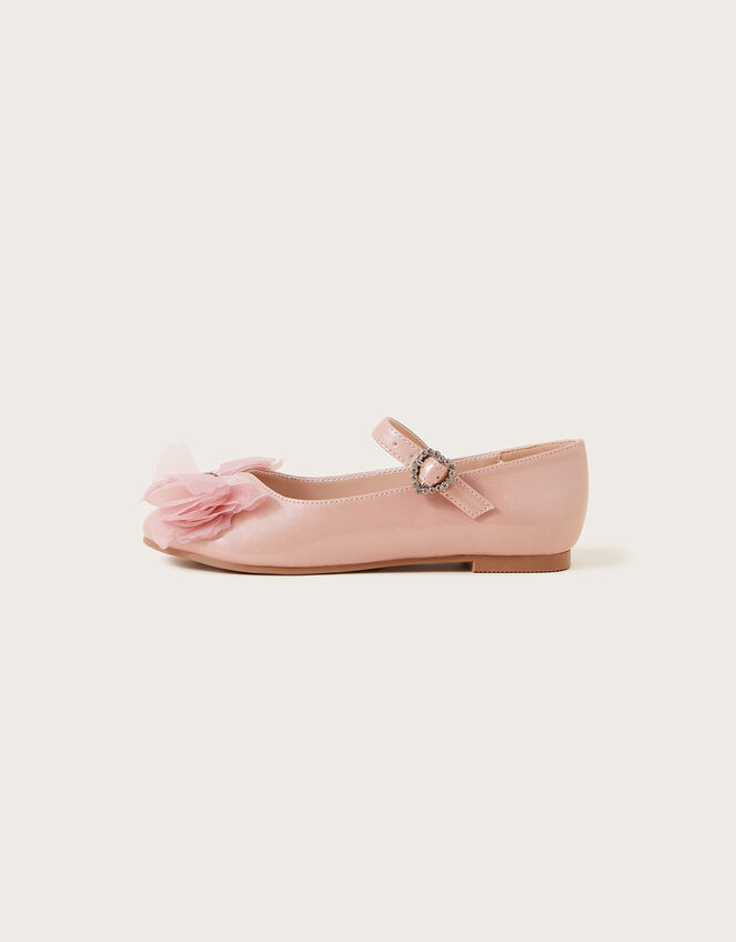 Diamante Bow Ballet Flats, Pink (PINK), large
