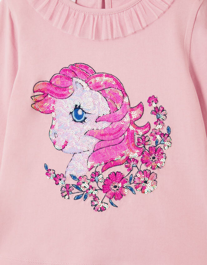 Monsoon x My Little Pony Long Sleeve Frill Collar Top, Pink (PINK), large