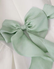 Polly Cap Sleeve Bow Party Dress, Ivory (IVORY), large