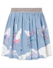 Sequin Cloud Unicorn Skirt, Blue (BLUE), large