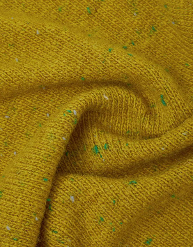 East Issy Knitted Triangle Scarf, Green (LIME), large