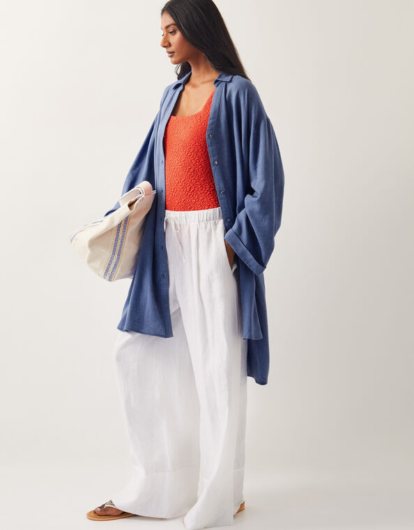 Esme Beach Shirt Dress, Blue (BLUE), large