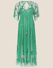 Alice Embellished Midi Dress, Green (GREEN), large