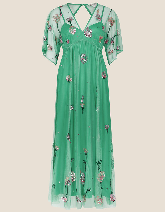 Alice Embellished Midi Dress, Green (GREEN), large