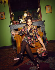 One Hundred Stars Primula Print Midi Dress, Black (BLACK), large