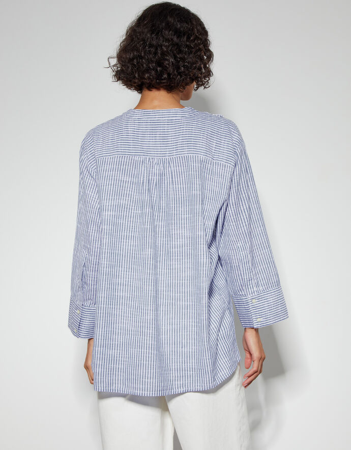 Laura Ruffle Blouse Blue | Tops & T-shirts | Monsoon UK.