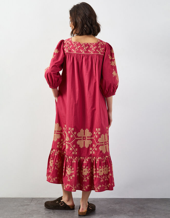 East Diya Embroidered Midi Dress, Pink (PINK), large