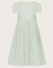 Claire Crinkle Chiffon Dress, Green (SAGE), large