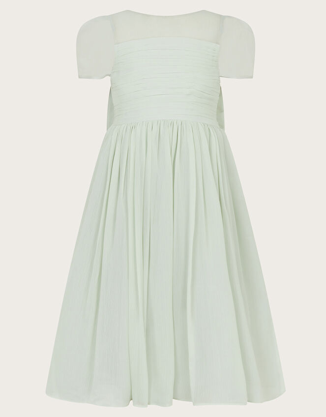 Claire Crinkle Chiffon Dress, Green (SAGE), large