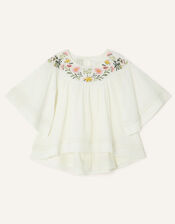 Boutique Meadow Floral Dobby Blouse , Ivory (IVORY), large
