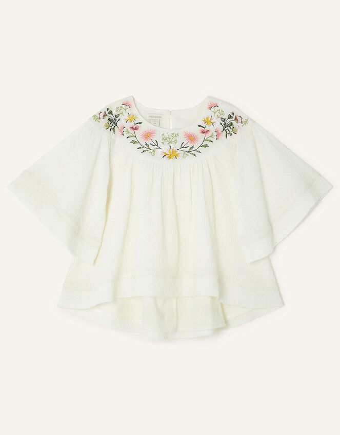 Boutique Meadow Floral Dobby Blouse , Ivory (IVORY), large
