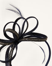 Embellished Loops Fascinator Headband, Blue (NAVY), large