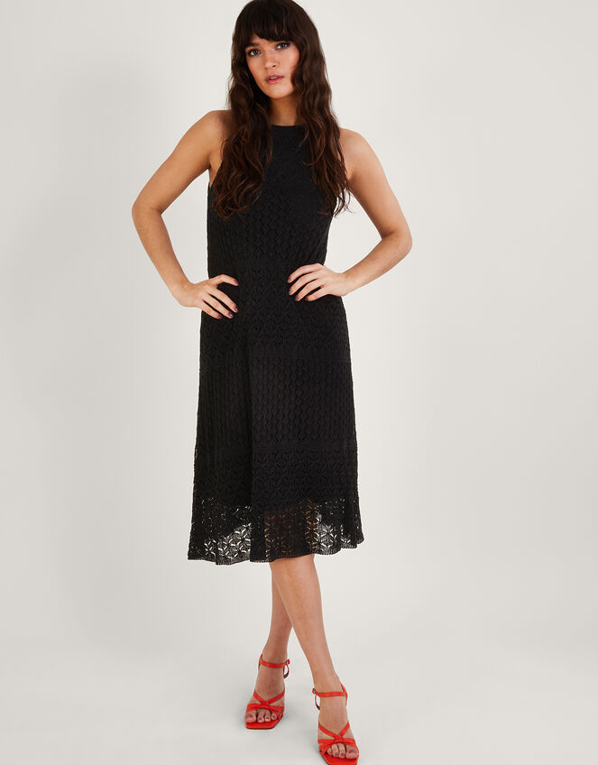 Halter Metallic Pointelle Short Dress Black | Day Dresses | Monsoon UK.