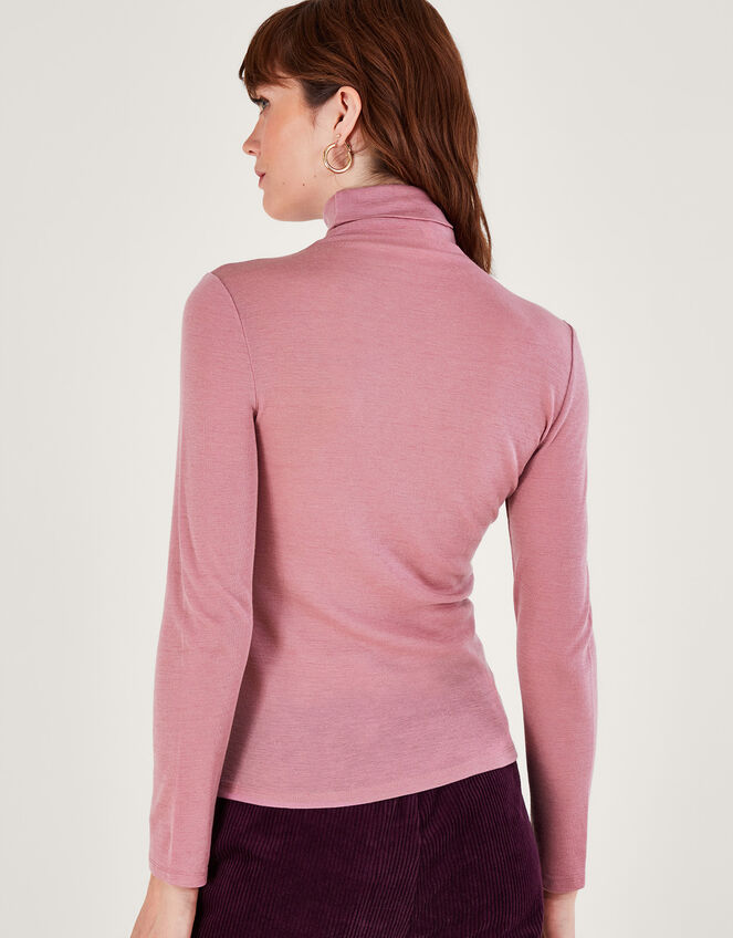 Wool Polo Neck Top, Pink (PINK), large