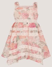 Baby Kelis Floral Broderie Trim Dress, Pink (PINK), large