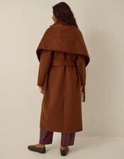 Petra Wool Blend Scarf Coat, Camel (CAMEL), large