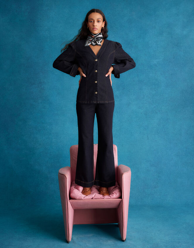 Teri Tailored Denim Shirt  Blue