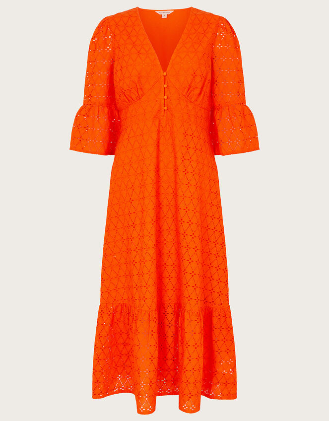 Broderie Dress, Orange (ORANGE), large