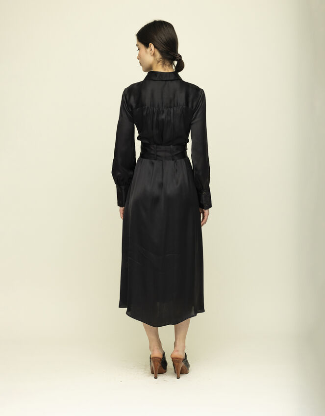 Tallulah & Hope Tamsin Bird Embroidered Midi Dress, Black (BLACK), large