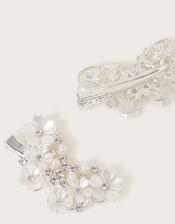 2-Pack Metal Pearl Butterfly Hair Clips, , large