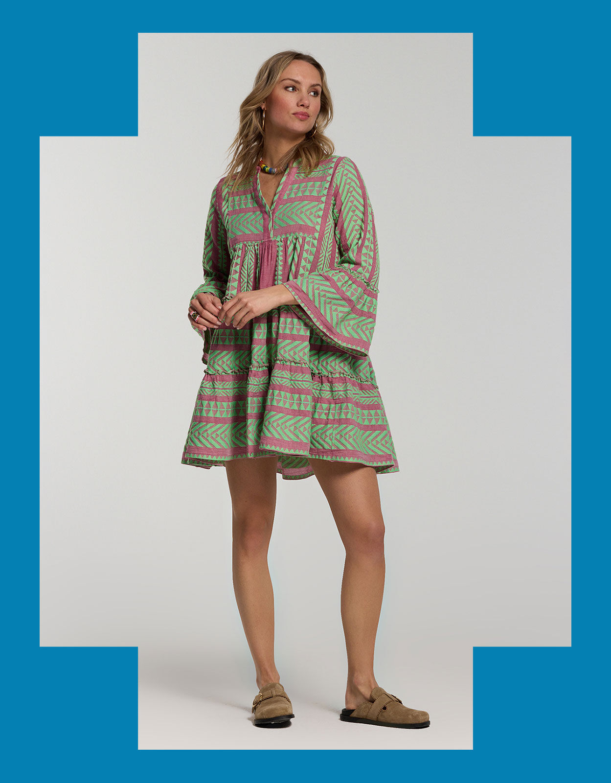 Devotion Kleid Devotion Greek Dresses ELLA SHORT BLUE/PINK