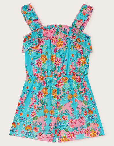 Girls Aldora Blue Floral Swimsuit main image 1