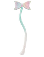 Rainbow Bow Faux Hair Clip, , large