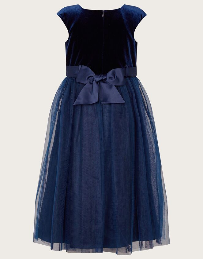 Odette Velvet Embroidered Maxi Dress, Blue (NAVY), large