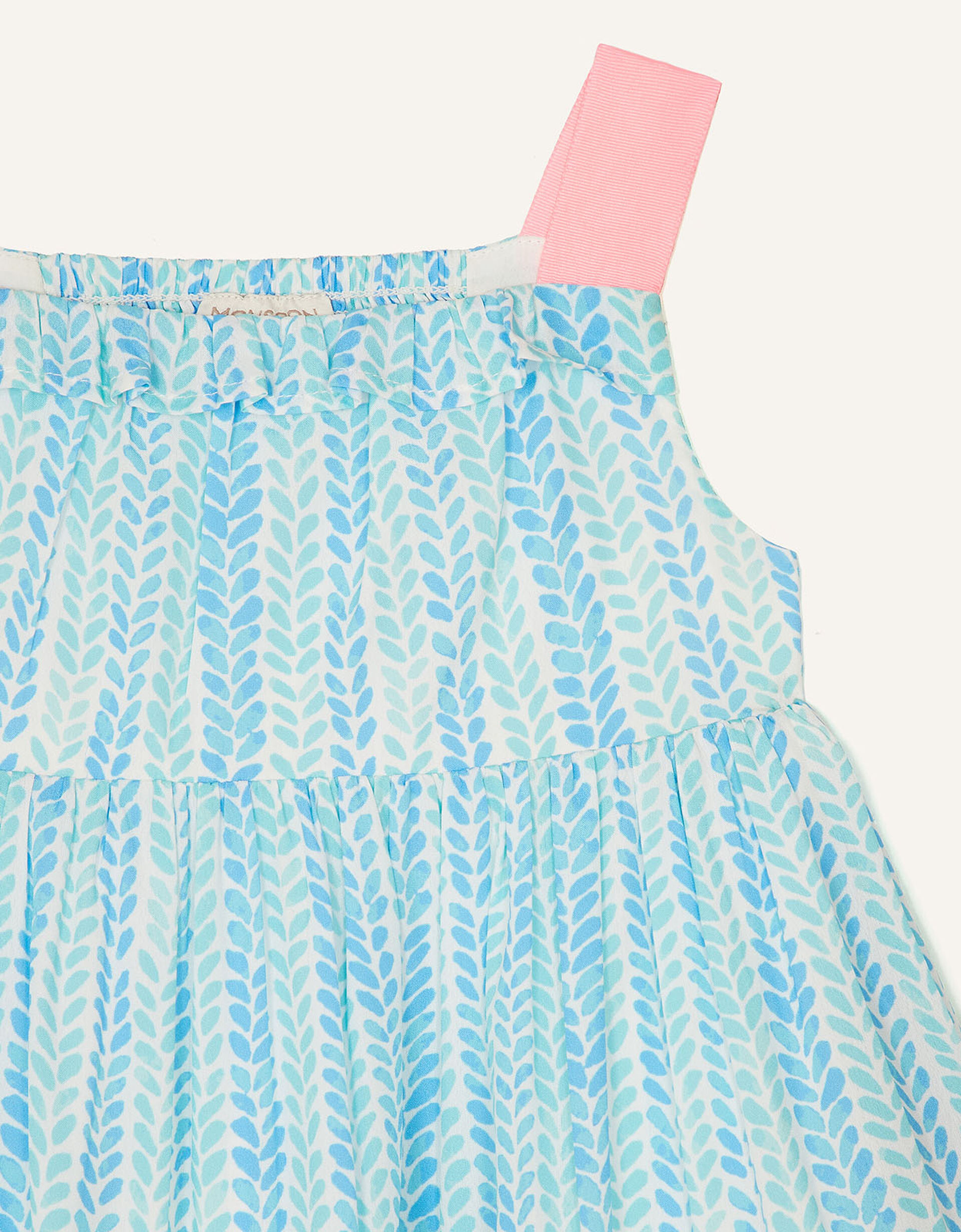 Baby Boy Summer Dress  With Printed Design In Blended Stuff  Aqua  Color