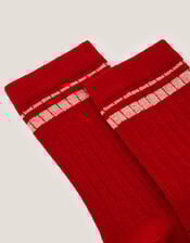 Sparkle Ribbed Socks, Red (RED), large