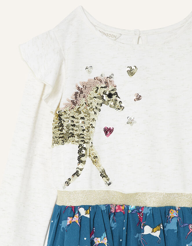 Sequin Horse 2-in-1 Dress, Teal (TEAL), large