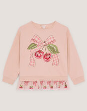 Mon Cheri Peplum Sweatshirt, Pink (PINK), large