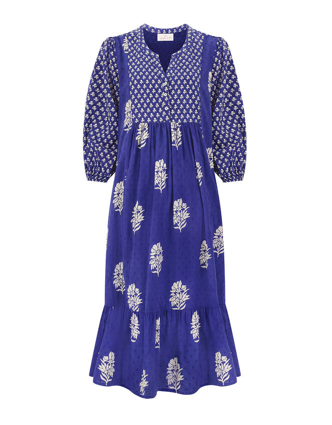 East Bohemian Print Dobby Dress Blue