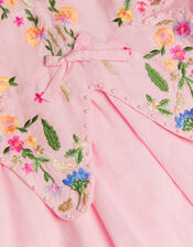 Embroidered Butterfly Bodice Dress, Pink (PINK), large