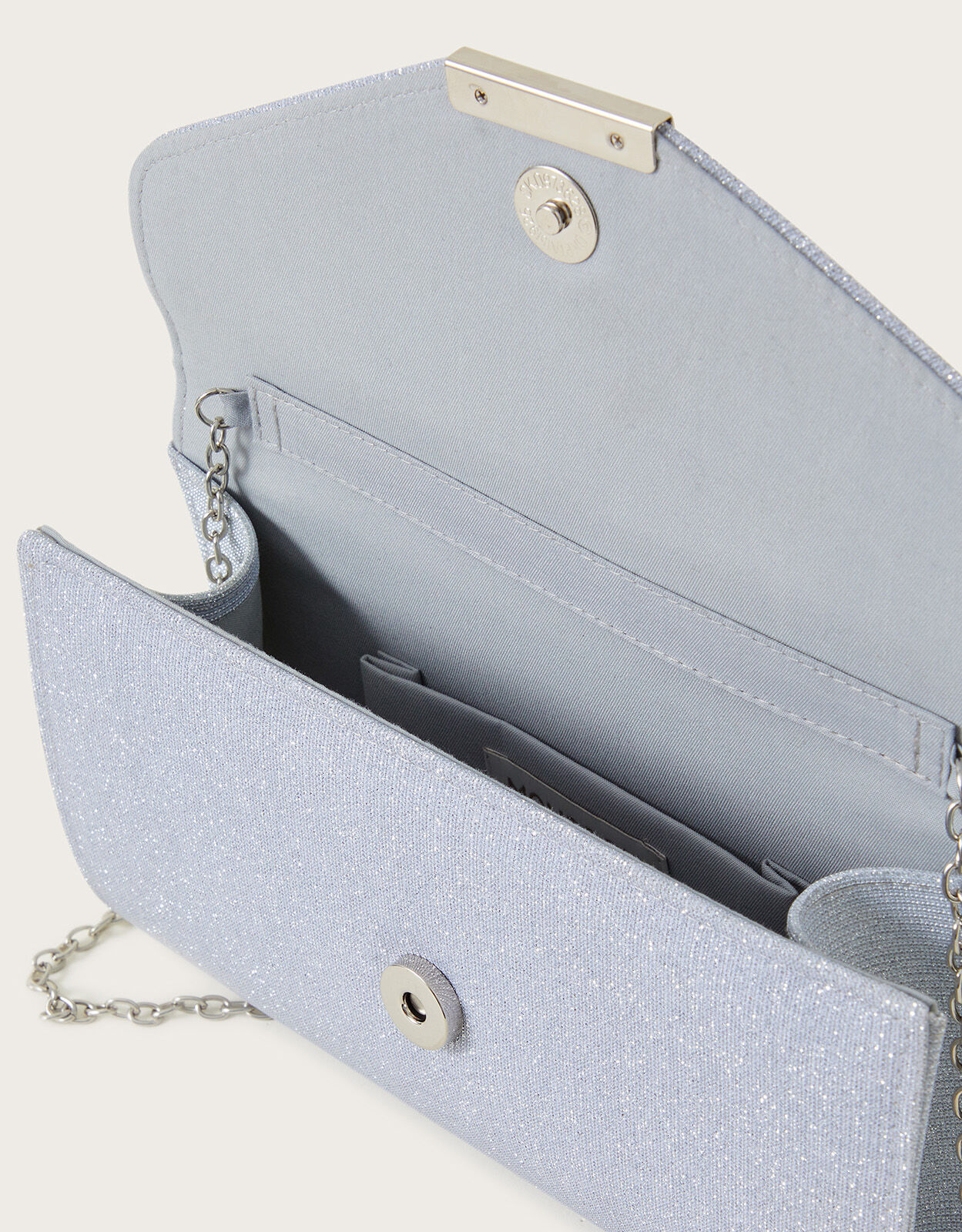 Glitter Occasion Clutch Bag Silver