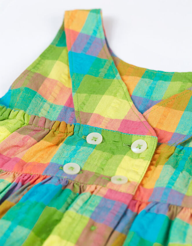 Frugi Check Summer Dress, Multi (MULTI), large