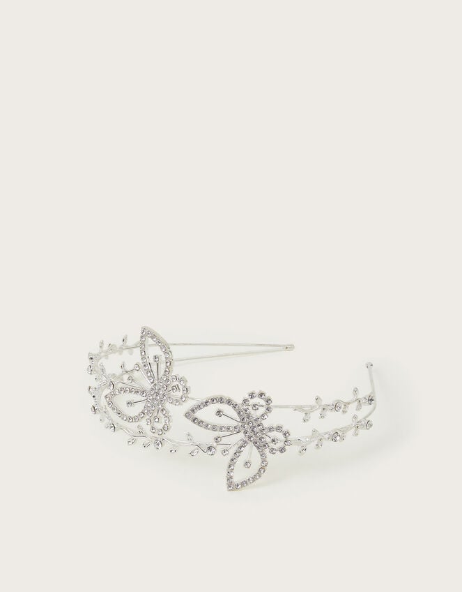 Diamante Butterfly Metal Headband, , large