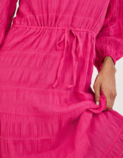 Textured Tiered Smock Dress, Pink (PINK), large
