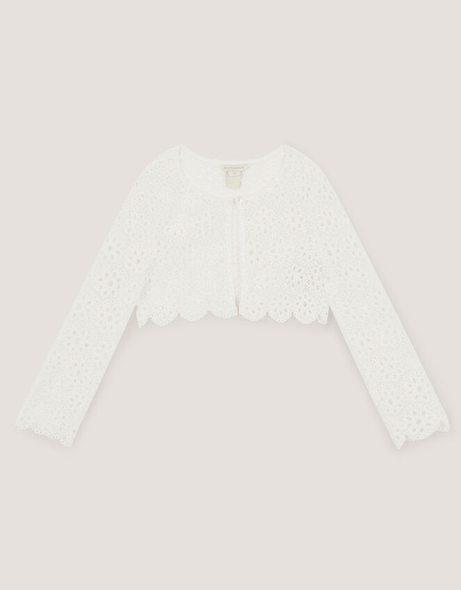 Carmela Crochet Long Sleeve Cardigan Ivory