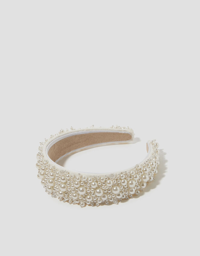 Thick Pearl Beaded Headband, , large