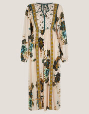 Zenya Floral Print Midi Dress, Green (GREEN), large