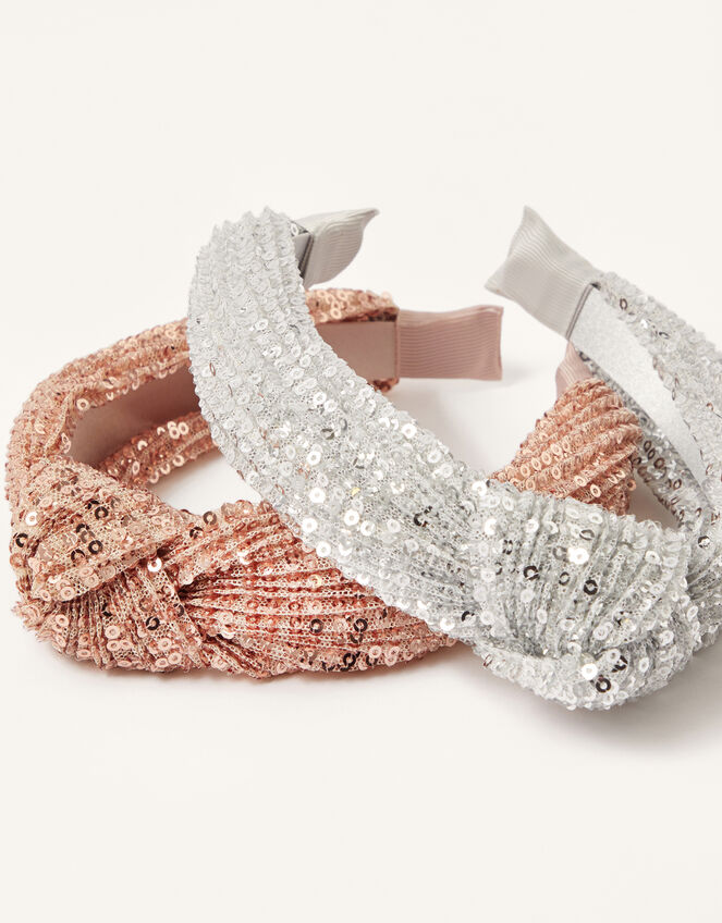 Sparkle Sequin Knot Headband Twinset, , large