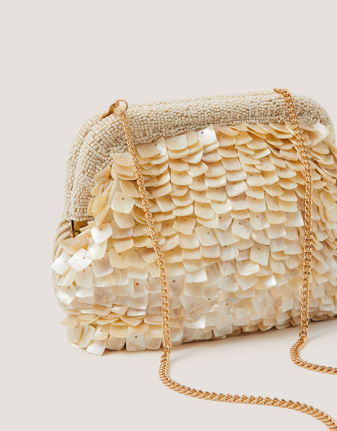 Enya Mother of Pearl Clutch Bag, , large