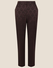 Josie Jacquard Trousers, Brown (CHOCOLATE), large