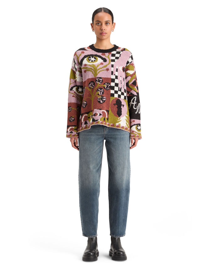 Scotch and Soda Jacquard Oversized Knit Jumper, Multi (MULTI), large