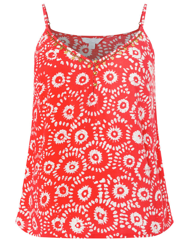 Anouk Printed Cami Top in LENZING™ ECOVERO™, Orange (CORAL), large