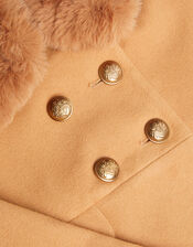 Double Breasted Pocket Detail Coat, Camel (CAMEL), large